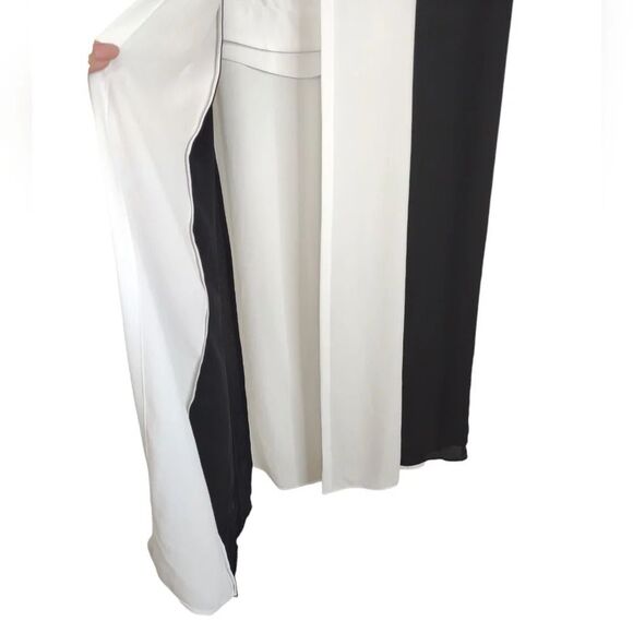 BCBG MAXAZRIA Flowy Chiffon Midi Skirt Sammy Ivory and Black size Small - Picture 12 of 16